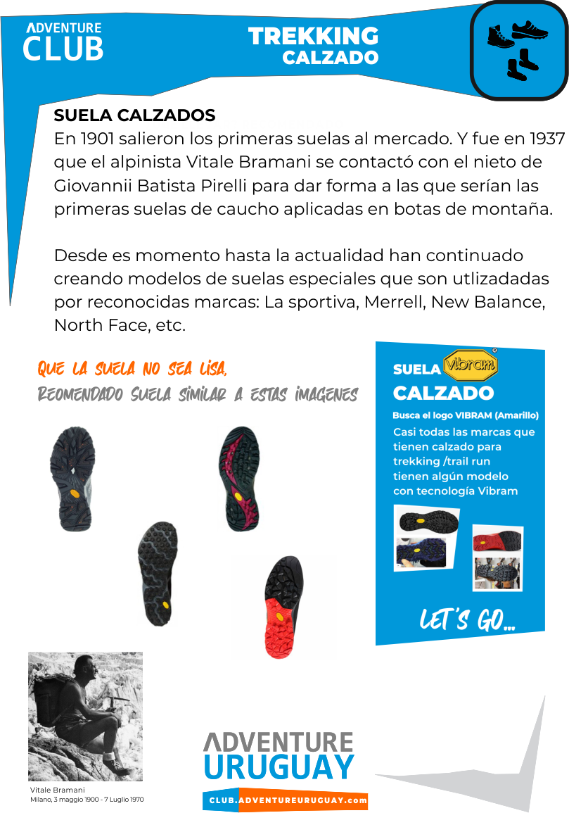 Trekking Guía Calzado Adventure CLUB Uruguay